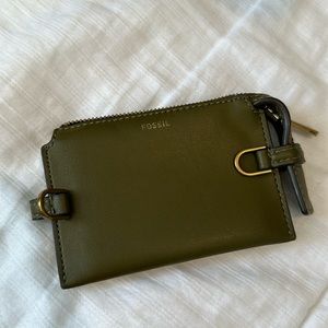 EUC Green Leather Fossil Wallet